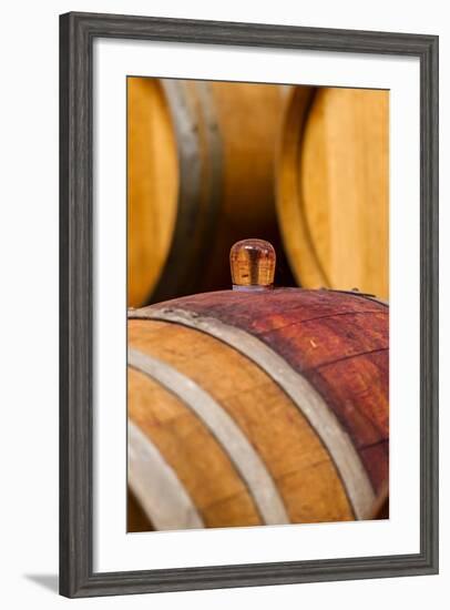 USA, Washington, Leavenworth. Glass Bung in Barrel Cellar-Richard Duval-Framed Photographic Print