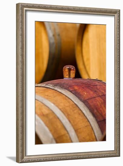 USA, Washington, Leavenworth. Glass Bung in Barrel Cellar-Richard Duval-Framed Photographic Print