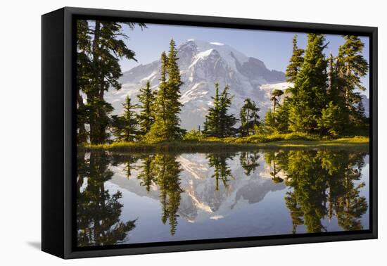 USA, Washington. Mt. Rainier Reflecting in a Tarn Near Plummer Peak-Gary Luhm-Framed Premier Image Canvas