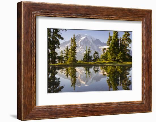 USA, Washington. Mt. Rainier Reflecting in a Tarn Near Plummer Peak-Gary Luhm-Framed Photographic Print