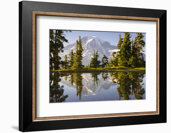 USA, Washington. Mt. Rainier Reflecting in a Tarn Near Plummer Peak-Gary Luhm-Framed Photographic Print