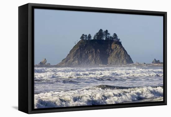 USA. Washington, Olympic NP. Sea stacks along the coast at Cape Alava.-Steve Kazlowski-Framed Premier Image Canvas