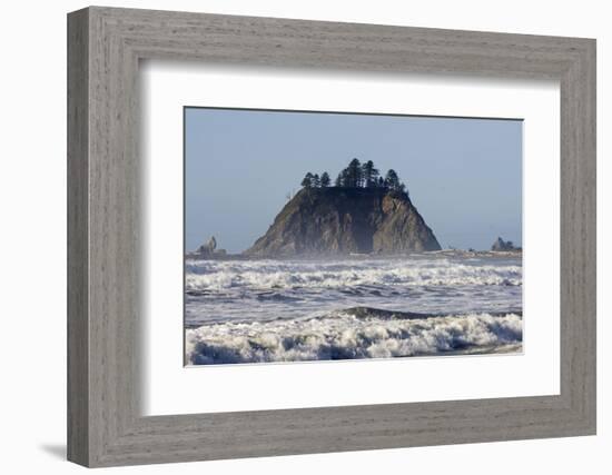 USA. Washington, Olympic NP. Sea stacks along the coast at Cape Alava.-Steve Kazlowski-Framed Photographic Print