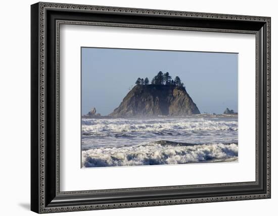 USA. Washington, Olympic NP. Sea stacks along the coast at Cape Alava.-Steve Kazlowski-Framed Photographic Print