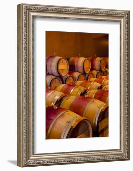 USA, Washington, Red Mountain. Barrel Cellar in Washington Winery-Richard Duval-Framed Photographic Print