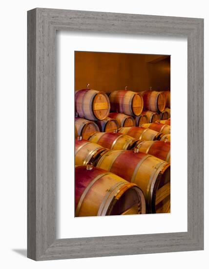 USA, Washington, Red Mountain. Barrel Cellar in Washington Winery-Richard Duval-Framed Photographic Print