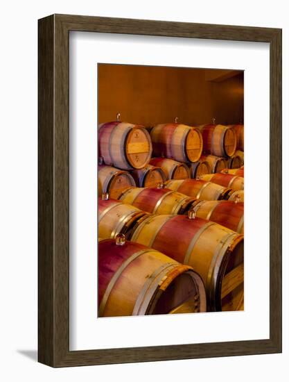 USA, Washington, Red Mountain. Barrel Cellar in Washington Winery-Richard Duval-Framed Photographic Print