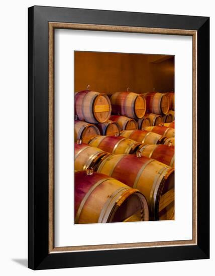 USA, Washington, Red Mountain. Barrel Cellar in Washington Winery-Richard Duval-Framed Photographic Print