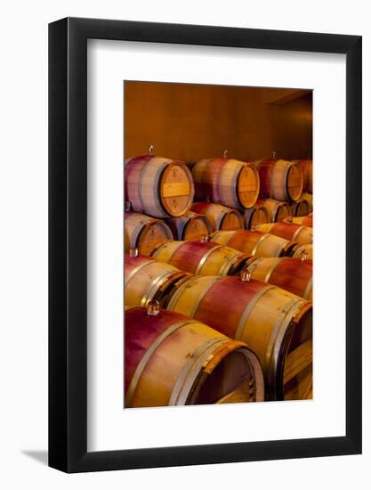 USA, Washington, Red Mountain. Barrel Cellar in Washington Winery-Richard Duval-Framed Photographic Print