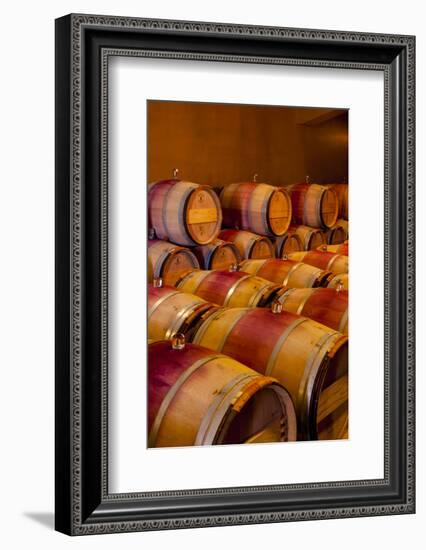 USA, Washington, Red Mountain. Barrel Cellar in Washington Winery-Richard Duval-Framed Photographic Print