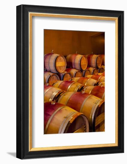 USA, Washington, Red Mountain. Barrel Cellar in Washington Winery-Richard Duval-Framed Photographic Print