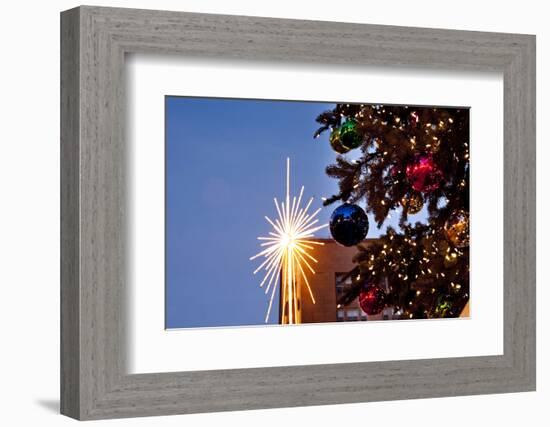USA, Washington, Seattle. Christmas lights in downtown Seattle-Richard Duval-Framed Photographic Print