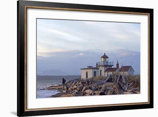 USA, Washington, Seattle, Discovery Park. Historic lighthouse.-Steve Kazlowski-Framed Photographic Print