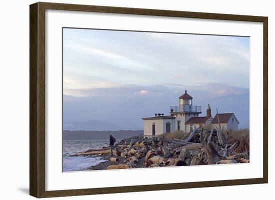 USA, Washington, Seattle, Discovery Park. Historic lighthouse.-Steve Kazlowski-Framed Photographic Print