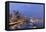 USA, Washington, Seattle. Night Time Skyline from Pier 66-Brent Bergherm-Framed Premier Image Canvas