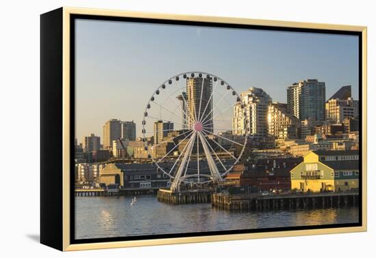 USA, Washington, Seattle. Seattle Great Wheel at Pier 57-Trish Drury-Framed Premier Image Canvas