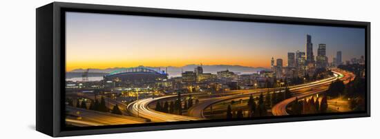 USA, Washington. Seattle Skyline Near the 12th Street Bridge-Gary Luhm-Framed Premier Image Canvas