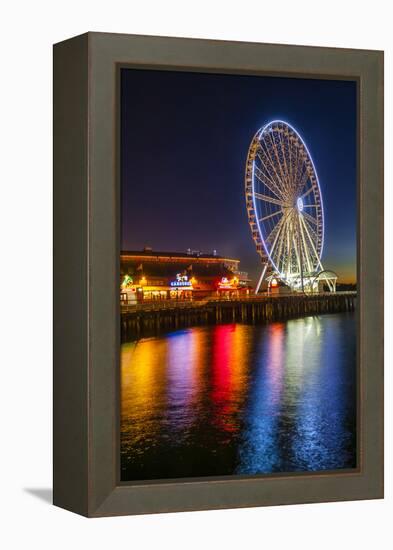 USA, Washington, Seattle. the Seattle Great Wheel on the Waterfront-Richard Duval-Framed Premier Image Canvas