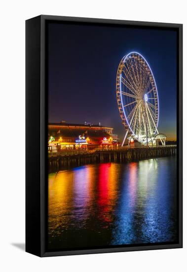 USA, Washington, Seattle. the Seattle Great Wheel on the Waterfront-Richard Duval-Framed Premier Image Canvas