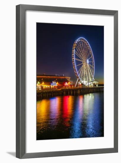 USA, Washington, Seattle. the Seattle Great Wheel on the Waterfront-Richard Duval-Framed Photographic Print