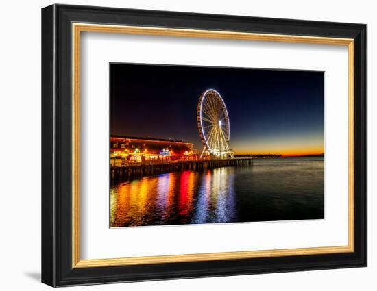 USA, Washington, Seattle. the Seattle Great Wheel on the Waterfront-Richard Duval-Framed Photographic Print