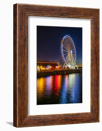 USA, Washington, Seattle. the Seattle Great Wheel on the Waterfront-Richard Duval-Framed Photographic Print