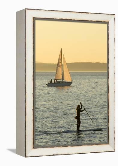 USA, Washington, Seattle. Watersports on the Puget Sound.-Steve Kazlowski-Framed Premier Image Canvas