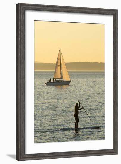 USA, Washington, Seattle. Watersports on the Puget Sound.-Steve Kazlowski-Framed Photographic Print