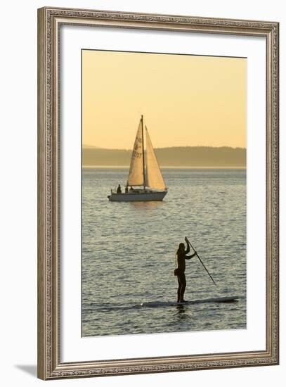 USA, Washington, Seattle. Watersports on the Puget Sound.-Steve Kazlowski-Framed Photographic Print