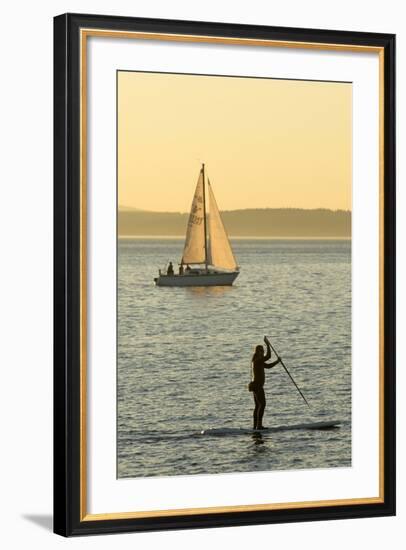 USA, Washington, Seattle. Watersports on the Puget Sound.-Steve Kazlowski-Framed Photographic Print