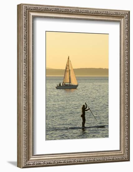 USA, Washington, Seattle. Watersports on the Puget Sound.-Steve Kazlowski-Framed Photographic Print