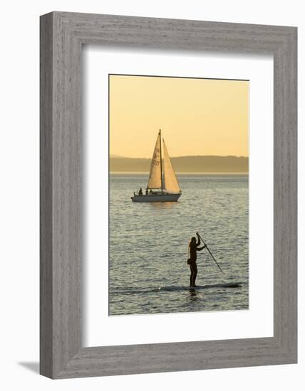 USA, Washington, Seattle. Watersports on the Puget Sound.-Steve Kazlowski-Framed Photographic Print