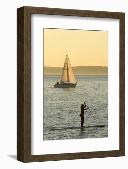 USA, Washington, Seattle. Watersports on the Puget Sound.-Steve Kazlowski-Framed Photographic Print