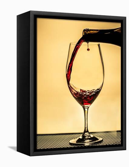 USA, Washington, Spokane. Red wine backlit by the mid-day sun-Richard Duval-Framed Premier Image Canvas