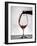 USA, Washington, Spokane. Red wine poured into wine glass creates perfect round drop,-Richard Duval-Framed Photographic Print
