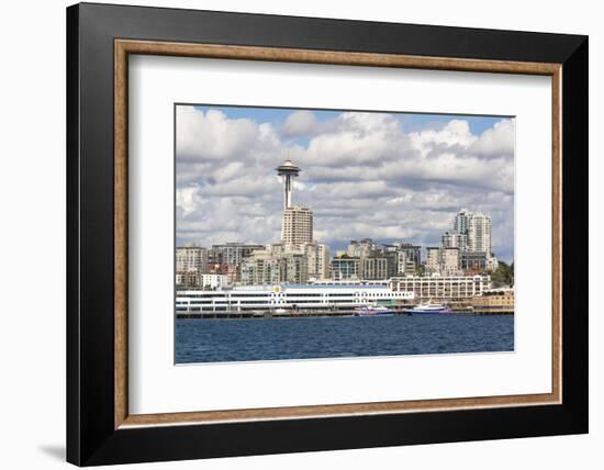 USA, Washington State. Bright day Seattle waterfront. Victoria Clipper ferry terminal.-Trish Drury-Framed Photographic Print