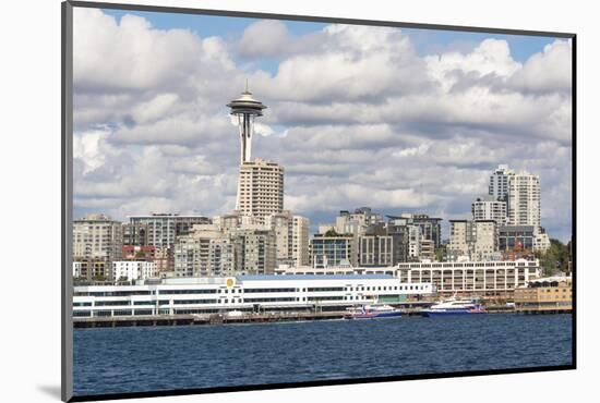 USA, Washington State. Bright day Seattle waterfront. Victoria Clipper ferry terminal.-Trish Drury-Mounted Photographic Print
