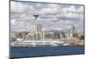 USA, Washington State. Bright day Seattle waterfront. Victoria Clipper ferry terminal.-Trish Drury-Mounted Photographic Print