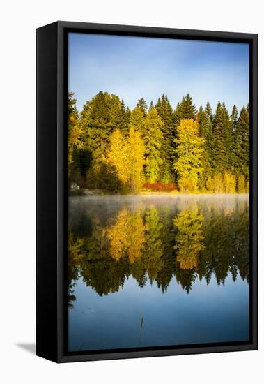 USA, Washington State, Cle Elum. Fall color by a pond in Central Washington.-Richard Duval-Framed Premier Image Canvas