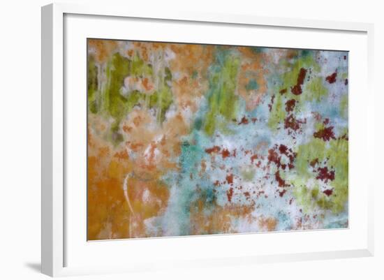 USA, Washington State, Fort Hayden. Abstract Details of Painted Wall-Don Paulson-Framed Photographic Print