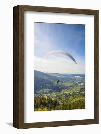 USA, Washington State, Issaquah. Paragliders launch from Tiger Mountain-Merrill Images-Framed Photographic Print