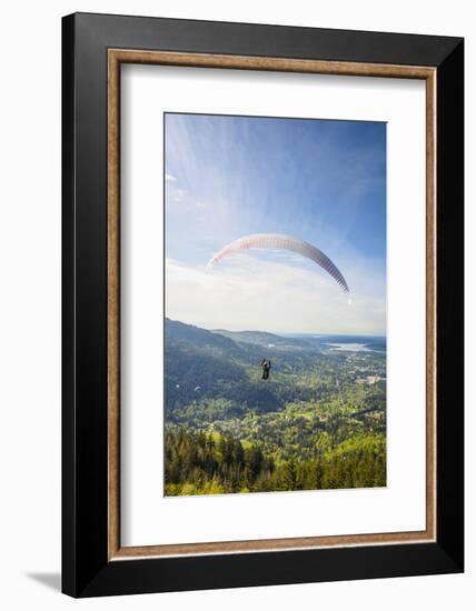 USA, Washington State, Issaquah. Paragliders launch from Tiger Mountain-Merrill Images-Framed Photographic Print