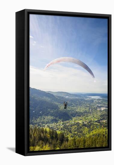 USA, Washington State, Issaquah. Paragliders launch from Tiger Mountain-Merrill Images-Framed Premier Image Canvas