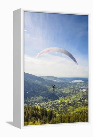 USA, Washington State, Issaquah. Paragliders launch from Tiger Mountain-Merrill Images-Framed Premier Image Canvas