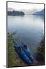 USA, Washington State. Kayaks tied at shore Anderson Point Campground. Mt. Shuksan morning light-Trish Drury-Mounted Photographic Print