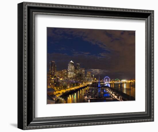 USA, Washington State, King County, Downtown Seattle, from Pier 61 overview.-Brent Bergherm-Framed Photographic Print