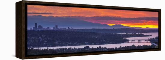 USA, Washington State. Lake Washington, Landscape over seattle at sunset-Merrill Images-Framed Premier Image Canvas