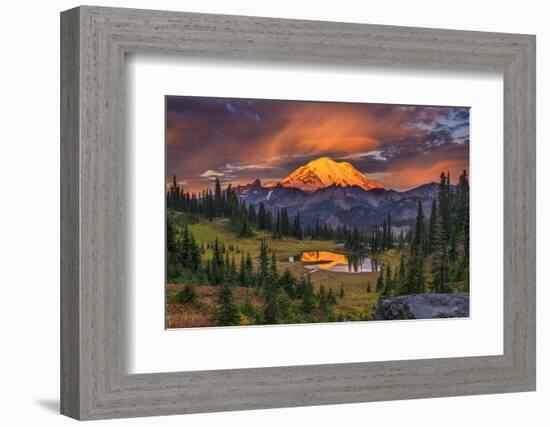 USA, Washington State, Mt. Rainier National Park at sunrise.-Jaynes Gallery-Framed Photographic Print