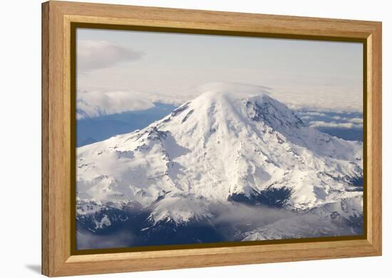 USA, Washington State, Mt Rainier with Cap Cloud-Trish Drury-Framed Premier Image Canvas