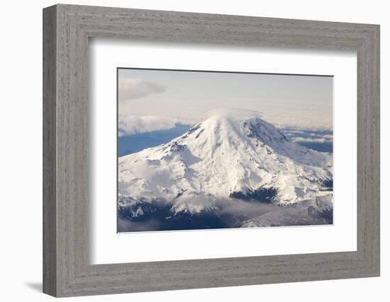 USA, Washington State, Mt Rainier with Cap Cloud-Trish Drury-Framed Photographic Print